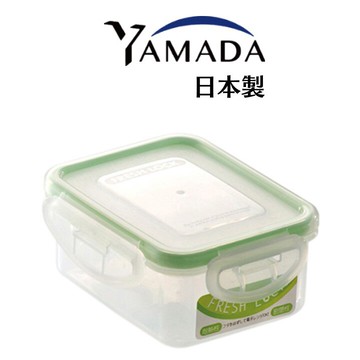 n2 日本製【YAMADA】綠邊扣環式保鮮盒 220ml