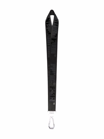 Philipp Plein - logo-print two-tone keychain - men - Polyester/Metal - One Size - Black