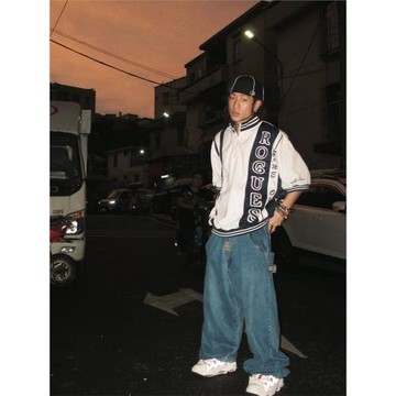 GameOne 23SS “Rogues無賴”美式復古半拉鏈短袖滑板嘻哈bboy