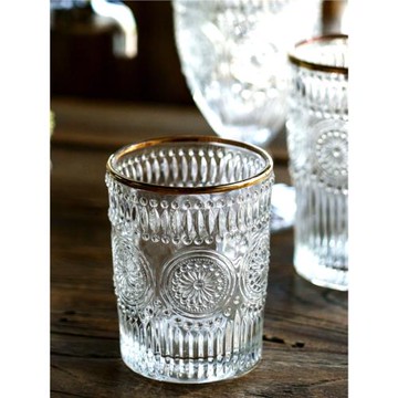 手工水晶家用玻璃杯果汁 水杯紅酒杯 K18 彩色杯子高腳杯奶茶杯