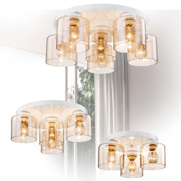 干邑色玻璃吸頂燈 F122-06-72741、72742、72743