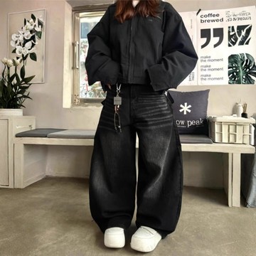OOOBA 十字架鑲鑽彎刀褲 刺繡 長褲 彎刀褲 D7623