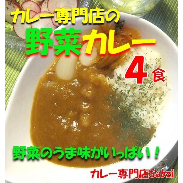 レトルトカレー カレー専門店 Sabzi（サブジ） レトルトカレー New野菜カレー・180ｇ×4食 (メール便発送)  ポイント消化 セール お試し