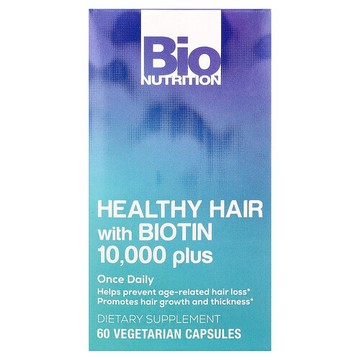 Bio Nutrition, 健康頭髮，含生物維生素 10000 Plus，60 粒素食膠囊