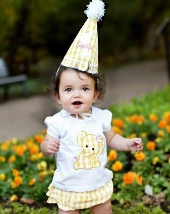 2015 春夏 黃色格紋小象棉 T