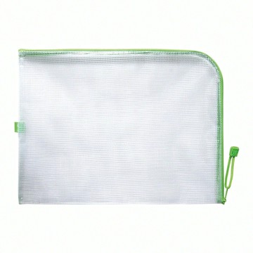 SEASON Paper&Gift 四季紙品禮品 L型防水拉鍊袋 綠色  A4(35 x 26cm)  1個