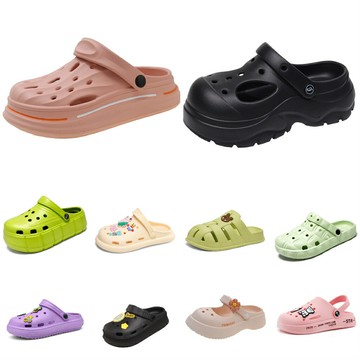 【多款任選】洞洞鞋 沙灘鞋 護士鞋 涼拖鞋 拖鞋 女拖鞋 男拖鞋 厚底洞洞鞋 厚底拖鞋 全色素款拖鞋 可愛卡通裝飾洞洞鞋