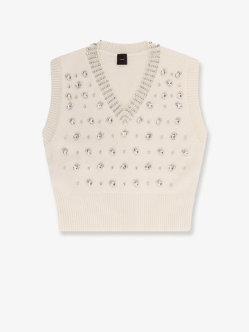 Wool blend vest with rhinestones - PINKO - gender_Woman