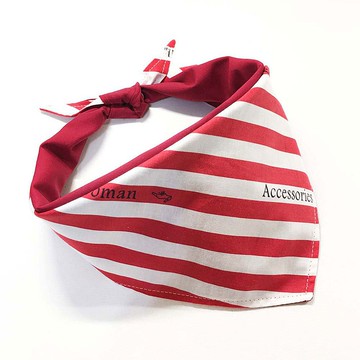 狗狗專屬名領巾-客製化(大型犬)- 紅白條紋
