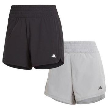 Adidas 短褲 女裝 排汗 高腰 隱藏拉鍊口袋 黑/灰【運動世界】IN9068/IS1668