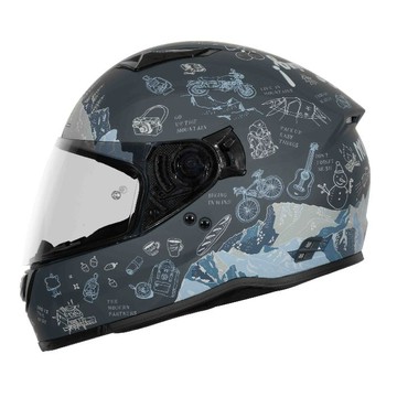 SOL SF-7 / SF7 探險者 消光灰/藍 內藏式墨鏡 EPS 眼鏡溝 耳機槽 全可拆洗 金屬排齒釦 全罩 安全帽