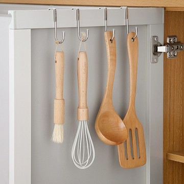 E.City_多功能免釘門櫃不鏽鋼雙S掛勾(4入)