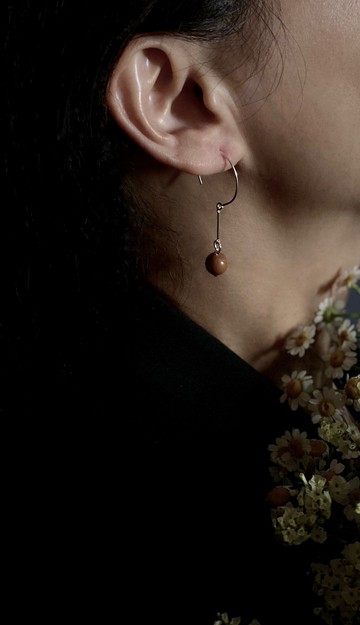Question (手工打磨木球耳環)