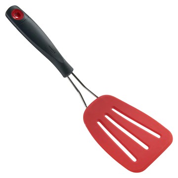 TRUDEAU 不沾濾油鍋鏟 炒菜鏟  尼龍材質  PP塑料(把手)  不鏽鋼  平放時長33公分  紅色  1個