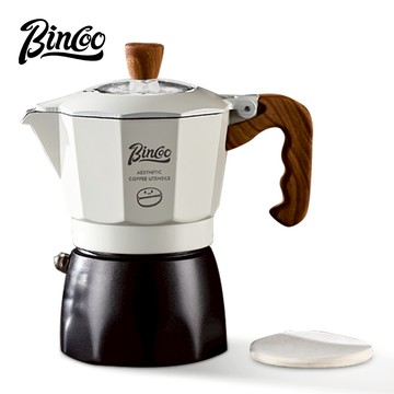 BINCOO 雙閥摩卡壺 意式咖啡壺套裝 家用小型便攜咖啡機 適宜辦公室 戶外 2人份