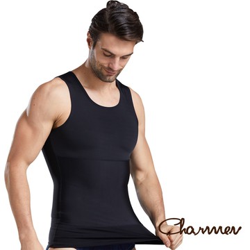 【Charmen】NY025高彈束胸收腹無袖塑身衣 男性塑身衣