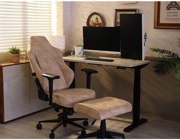 irocks T28 PLUS 貓抓布布面電腦椅 米色