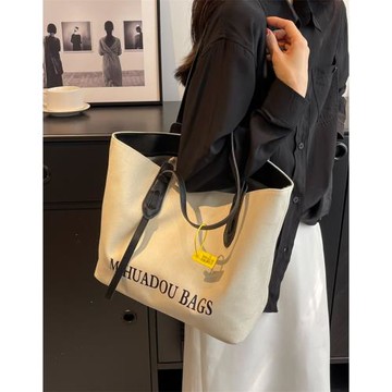 大容量包包女2023年新款爆款通勤手提帆布包百搭設計感小眾托特包