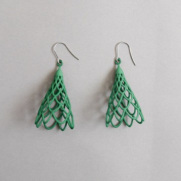 垂墜綠色耳针耳夾