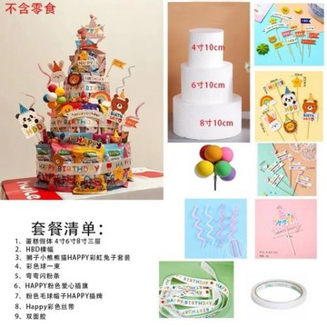 網紅款ins生日場景布置用品大人少兒零食蛋糕裝飾周歲布置diy材料