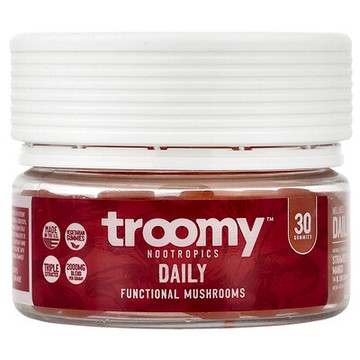 Troomy Nootropics, Daily, Functional Mushrooms Gummies, Strawberry Mango, 30 Gummies, 4.76 oz (135 g)