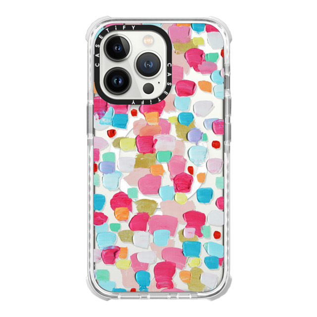 Ann Marie Coolick x CASETiFY iPhone 13 ProCASE Glossy Clear Ultra Impact Case MagSafe Compatible Magenta Confetti