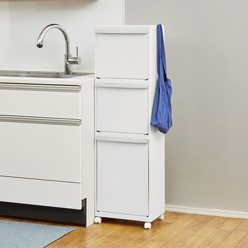 日本製 WHItRash 三層抽屜式分類垃圾桶(附輪)-55L 單一規格