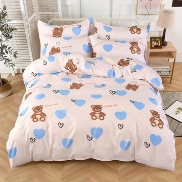 Blue Cat 藍貓 銀離子抗菌印花床包  愛心熊  186 x 105 cm  墊子