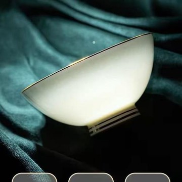 徑吾漸變灰骨瓷碗酒店家用飯碗簡約陶瓷碗高足碗湯面碗餛飩碗