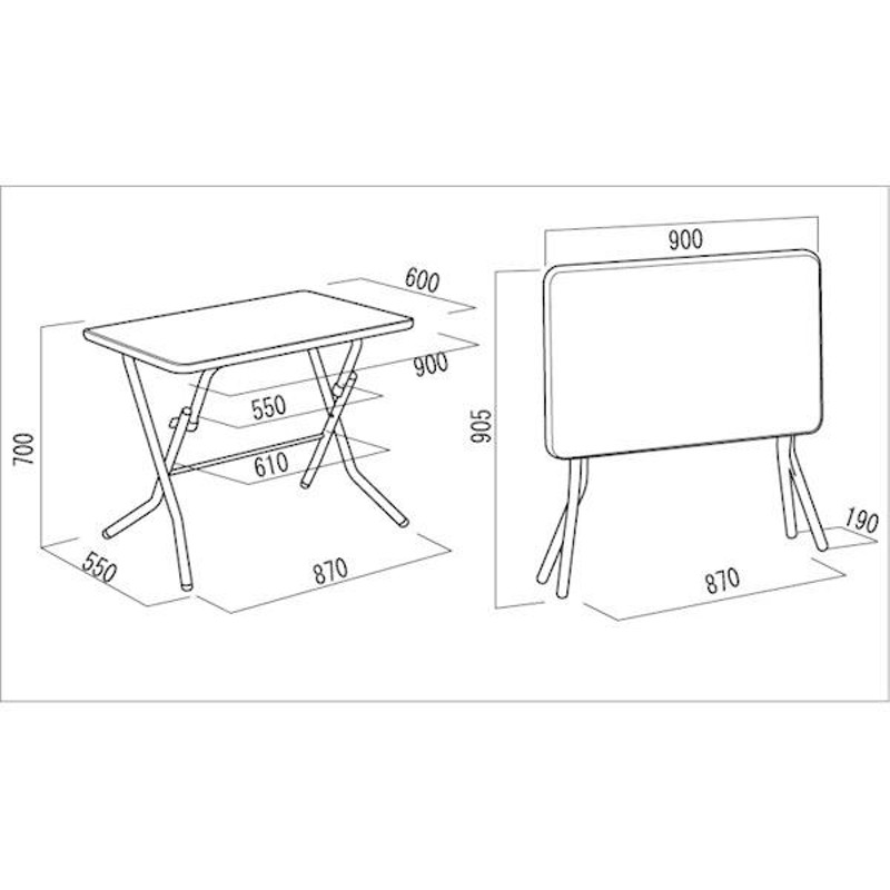 折りたたみテーブル 〔幅90cm ニューグレー×ブラック〕 日本製