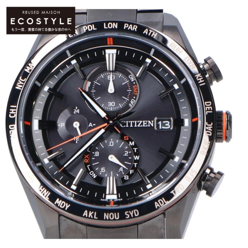 美品 CITIZEN ACT Line ブラックチタンシリーズ AT8185-62E Cal.H800