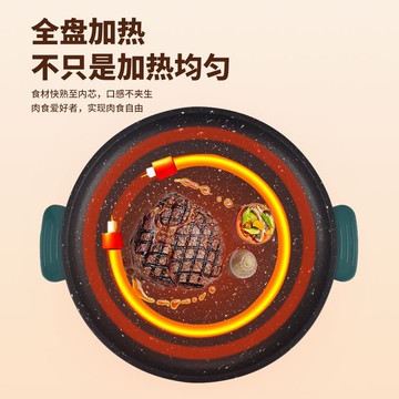 110v多功能電烤盤迷你電烤爐家用便捷不粘烤肉爐電煎盤小型烤肉鍋