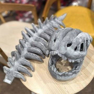🔥今日限定特價恐龍骨架骨架頭套毛絨  玩具  搞怪外骨骼  玩偶  恐龍頭套頭戴式帽子
