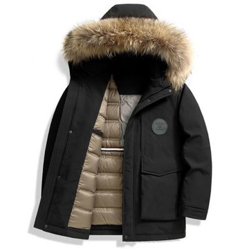 【米蘭精品】現貨+預購 頂級真羽絨外套90%鴨絨羽絨衣秋冬外套上衣大碼休閒男裝-連帽貉子毛領戶外2色74mt14