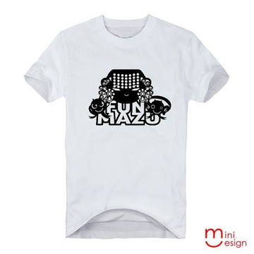 Minidesign-瘋MAZU全人物插畫潮流設計短T 五色