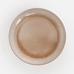 查莉陶瓷平盤21.6cm 渲紋淺棕