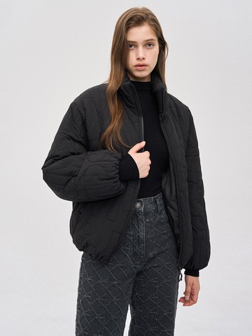 (PW2E9WJMT01WBK) Logo Embroidery Padded Jumper