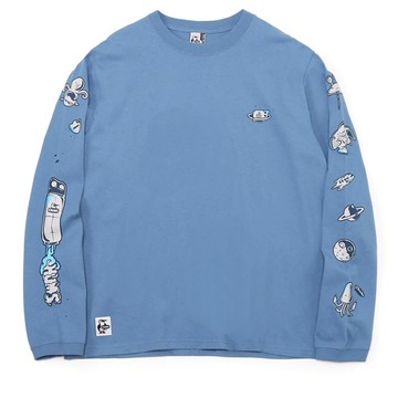 CHUMS 女 女Space Adventure Brushed L/S T-Shirt長袖T恤 淺藍色-CH112454A002