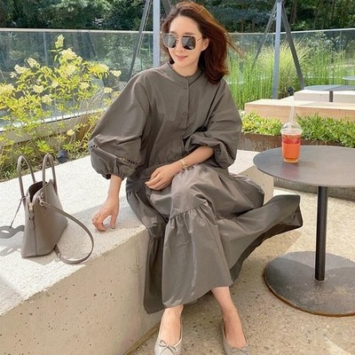 シャツワンピース レディース 40代 キレイめ マキシ丈ワンピース 春夏 長袖ワンピース 綿麻混 通勤ドレス オシャレ 上品 着痩せ 2色 通販 Lineポイント最大get Lineショッピング