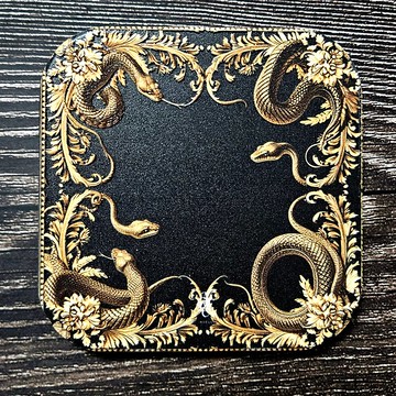 金蛇叢林-晶雕吸水陶瓷杯墊