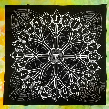 盧恩符文起源之樹占卜布 rune/塔羅布/聖壇布/祭壇布/桌布/桌遊布/北歐/牌卡布/神祕學/如尼 ??聖哲曼??