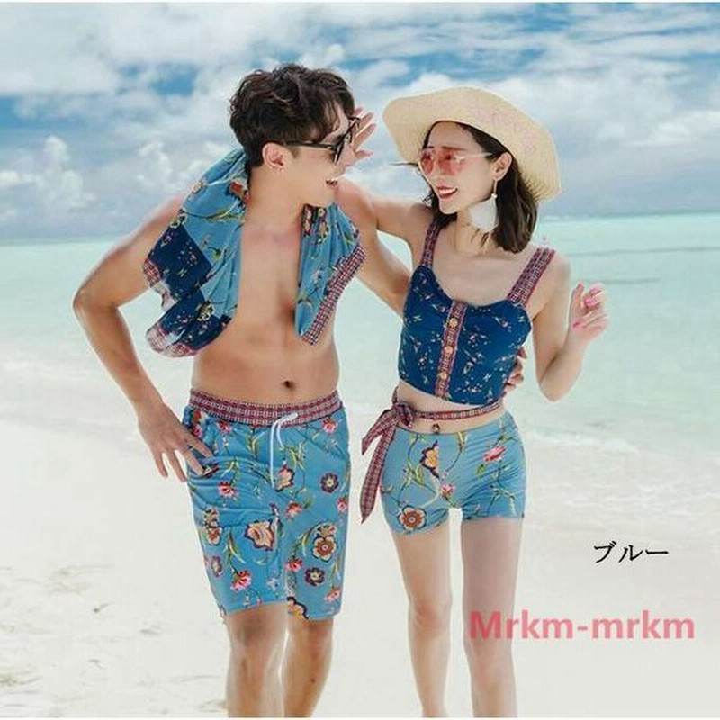 水着超人気ペアルックカップル水着メンズ レディース花柄お揃い水着ビキニサーフパンツ海水浴夏休みセクシー可愛いcouple 通販 Lineポイント最大get Lineショッピング