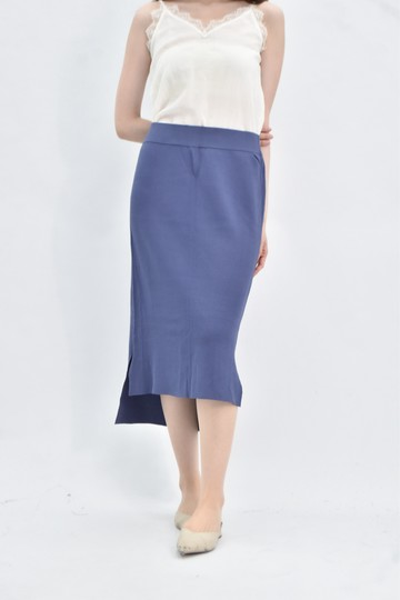 (L) giordano ladies 鬆緊腰藍色長裙