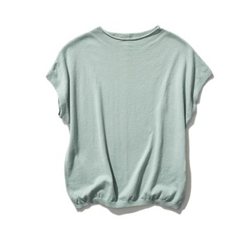 隨興穿搭卻不失時髦感的夏日針織衫．薄款．100% 純棉．淺藍綠色．230602-2