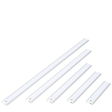 EconLife 磁吸式薄型LED智慧感應燈 20cm 銀色(多種燈色)USB充電 衣櫃燈條(J30-034-01)