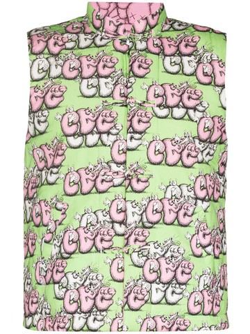 Comme Des Garçons Shirt - x KAWS cartoon logo gilet - men - Cotton - M - Green