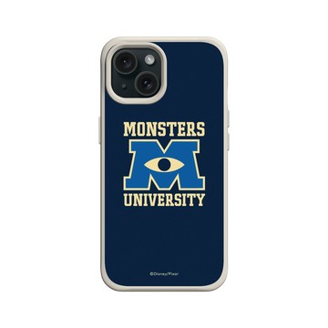 iPhone 15 SolidX 貝殼灰 - 迪士尼-皮克斯 PIXAR - 怪獸大學校徽2
