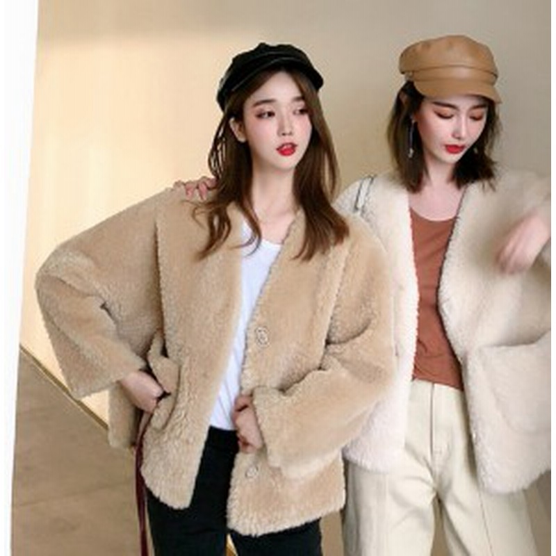 ノーカラー ボアジャケット レディース 韓国 ファッション 冬服 レディース ボア ブルゾン 冬 アウター ノーカラー ブルゾン Vネック も 通販 Lineポイント最大1 0 Get Lineショッピング