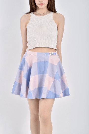 (M) knights bridge質感棉質格紋藍色短裙