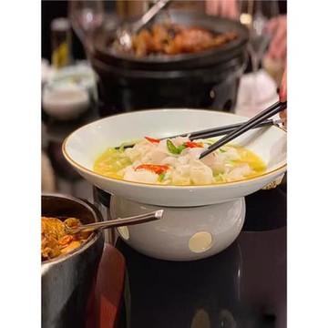酒店創意明爐蠟燭加熱爐保溫菜盤陶瓷盤子餐廳餐具飯店干鍋小火鍋